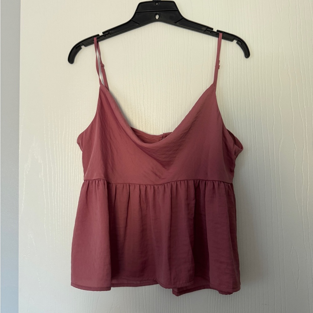 American Eagle Large Pink Satin Babydoll Top